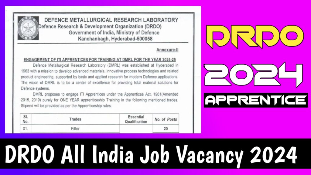 DRDO All India Job Vacancy 2024