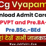 Admit Cards for PAT PVPT and Pre BA BEd Entrance Exam