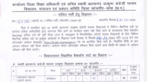 स्वामी आत्मानंद स्कूल जांजगीर-चाम्पा भर्ती 2024